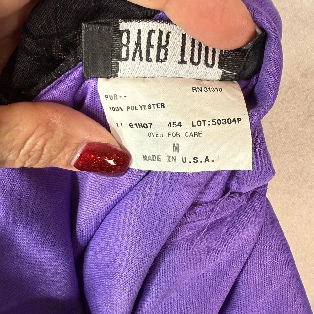 Byer Too Purple Halter Maxi Dress | Floral Burnout | Size M | USA Made - Picture 8 of 9